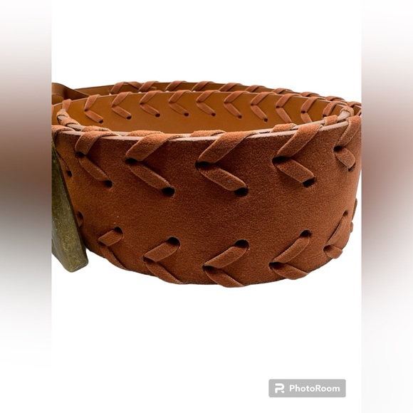 Maurices Faux Suede Leather Belt Women’s 42’ or XL Rust Color Stitching Detail - Picture 3 of 7